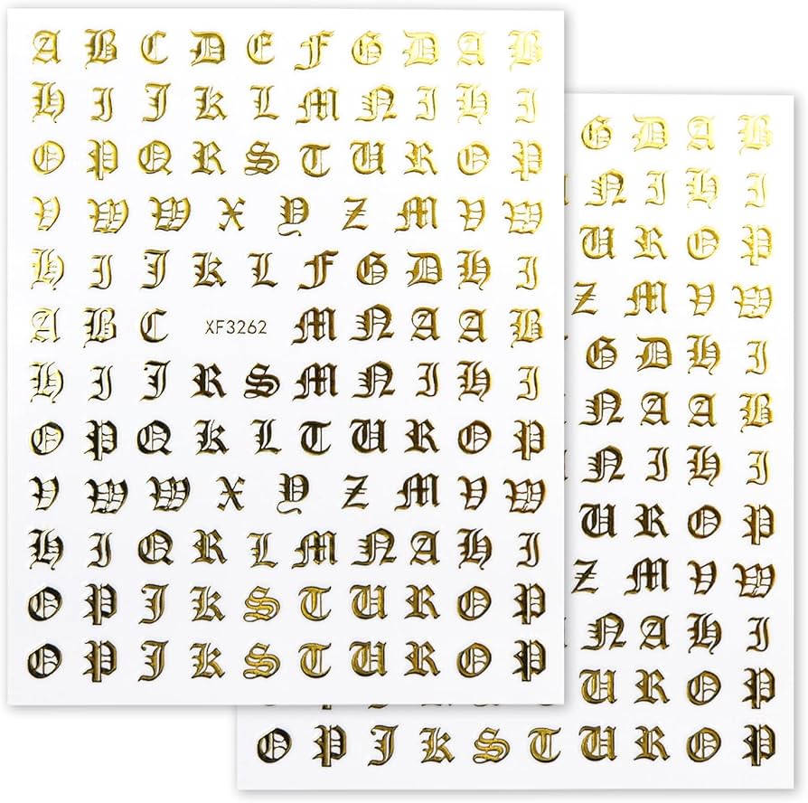 Amazon.co.jp: ネイルシール アルファベット カリグラフィー 英語 文字