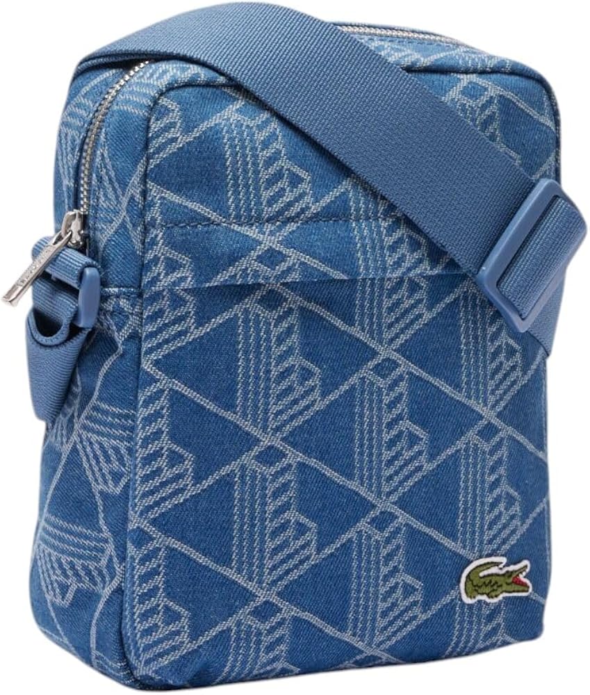 Amazon.com: Lacoste Unisex Denim Monogram Crossover Bag, Mono