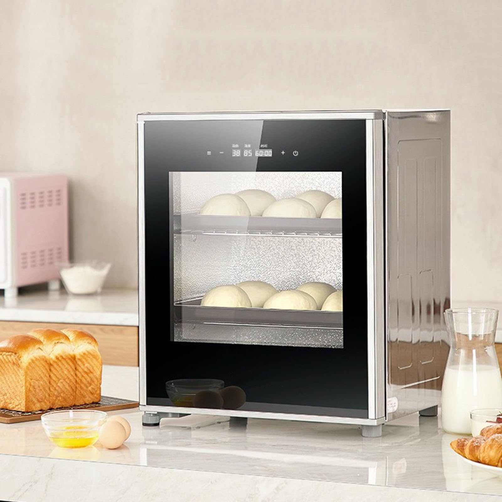 Amazon.co.jp : 40L 電気パン生地発酵機、湿度と温度制御機能付きプロ