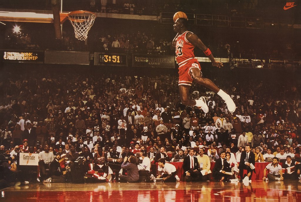 Michael Jordan Foul Line Dunk Poster (23.38 x 34.75 inches