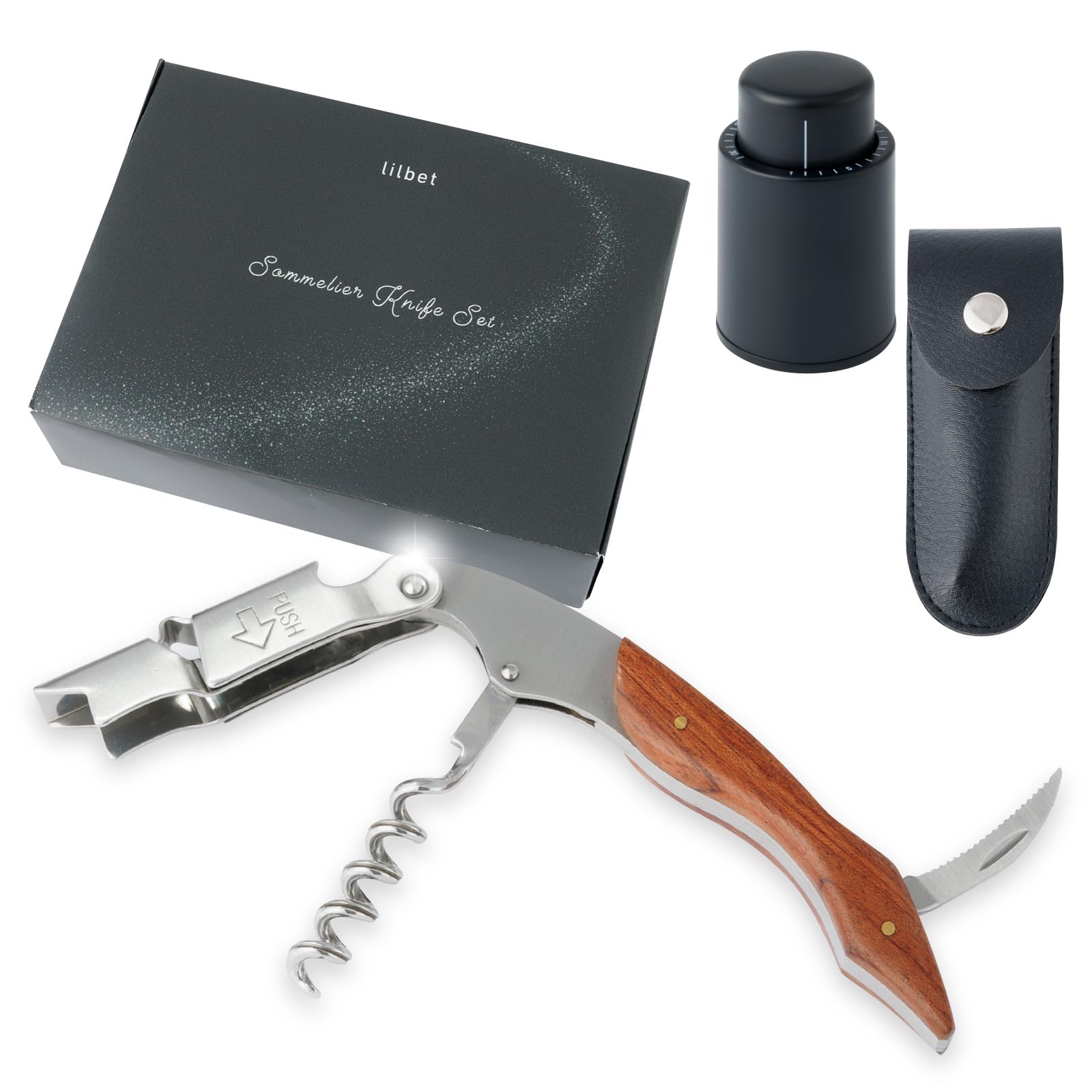 Amazon | ワイン オープナー 二段式 ソムリエナイフセット 栓抜き