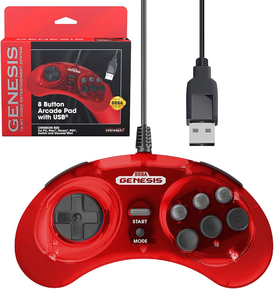 Amazon.co.jp: Retro-Bit Sega Genesis USB コントローラー 8ボタン