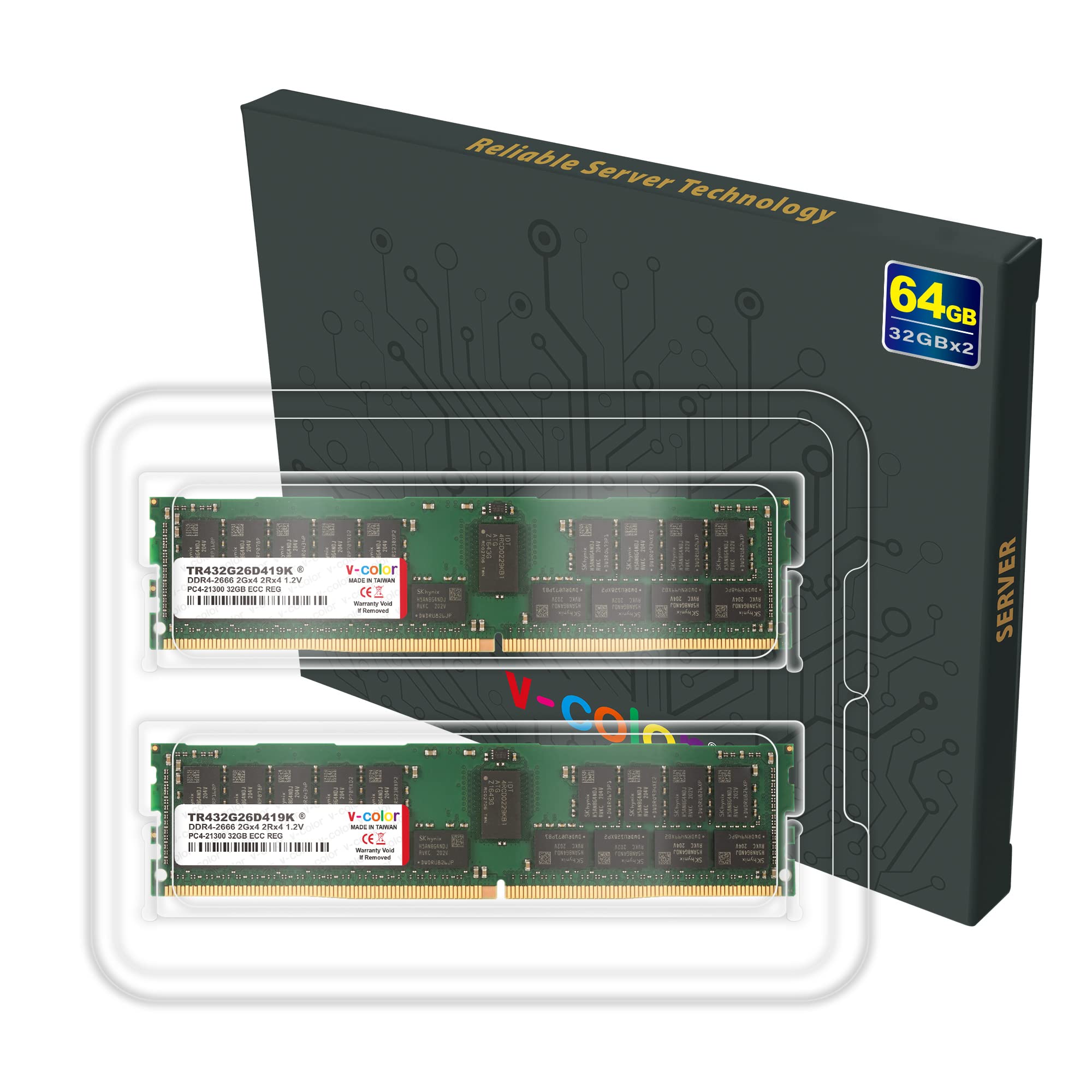 Amazon | v-color Hynix 純正IC サーバー用メモリ DDR4-2666MHz PC4