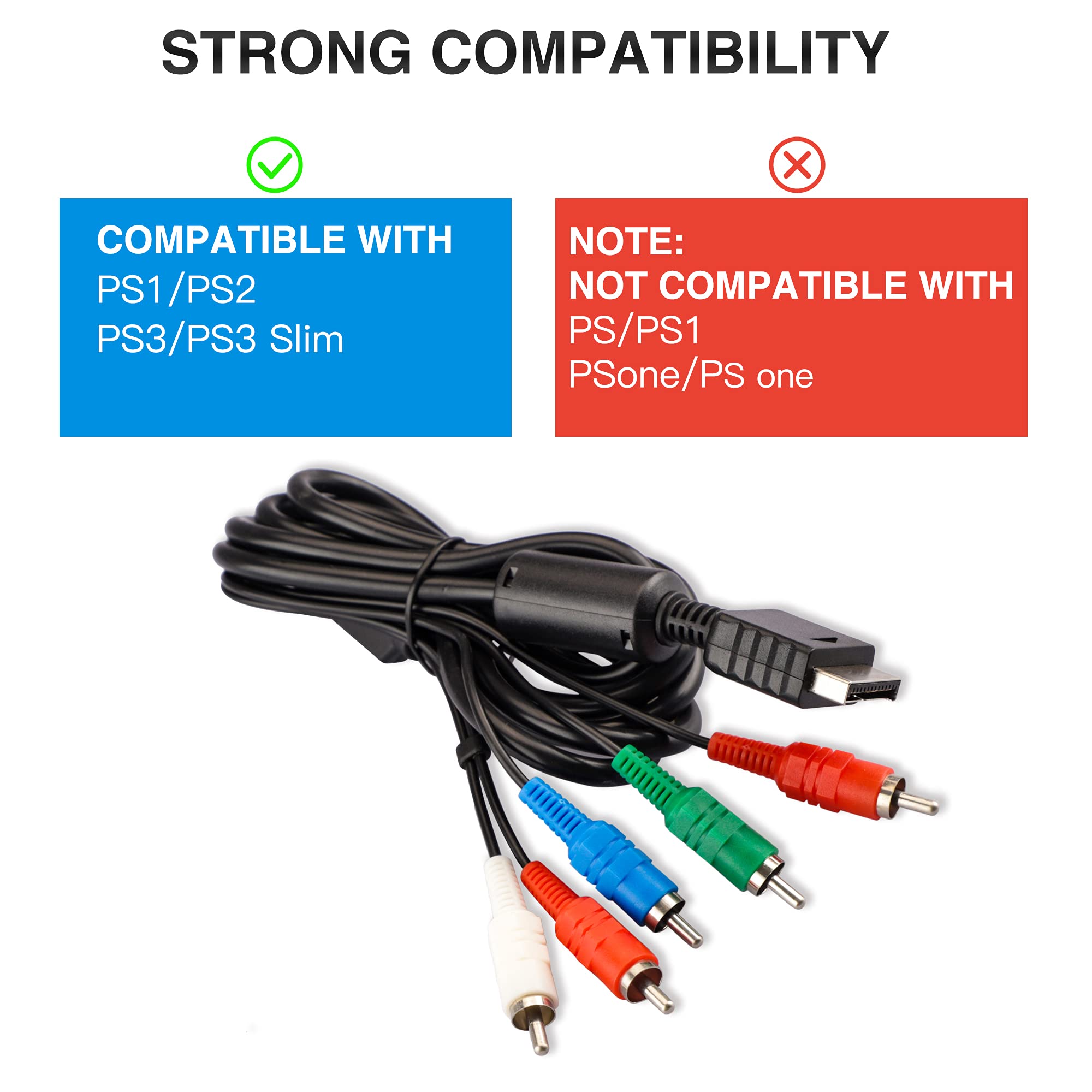 Amazon.com: 6Ft Component HD AV Cable for PS2/PS3/PS3 Slim, HDTV