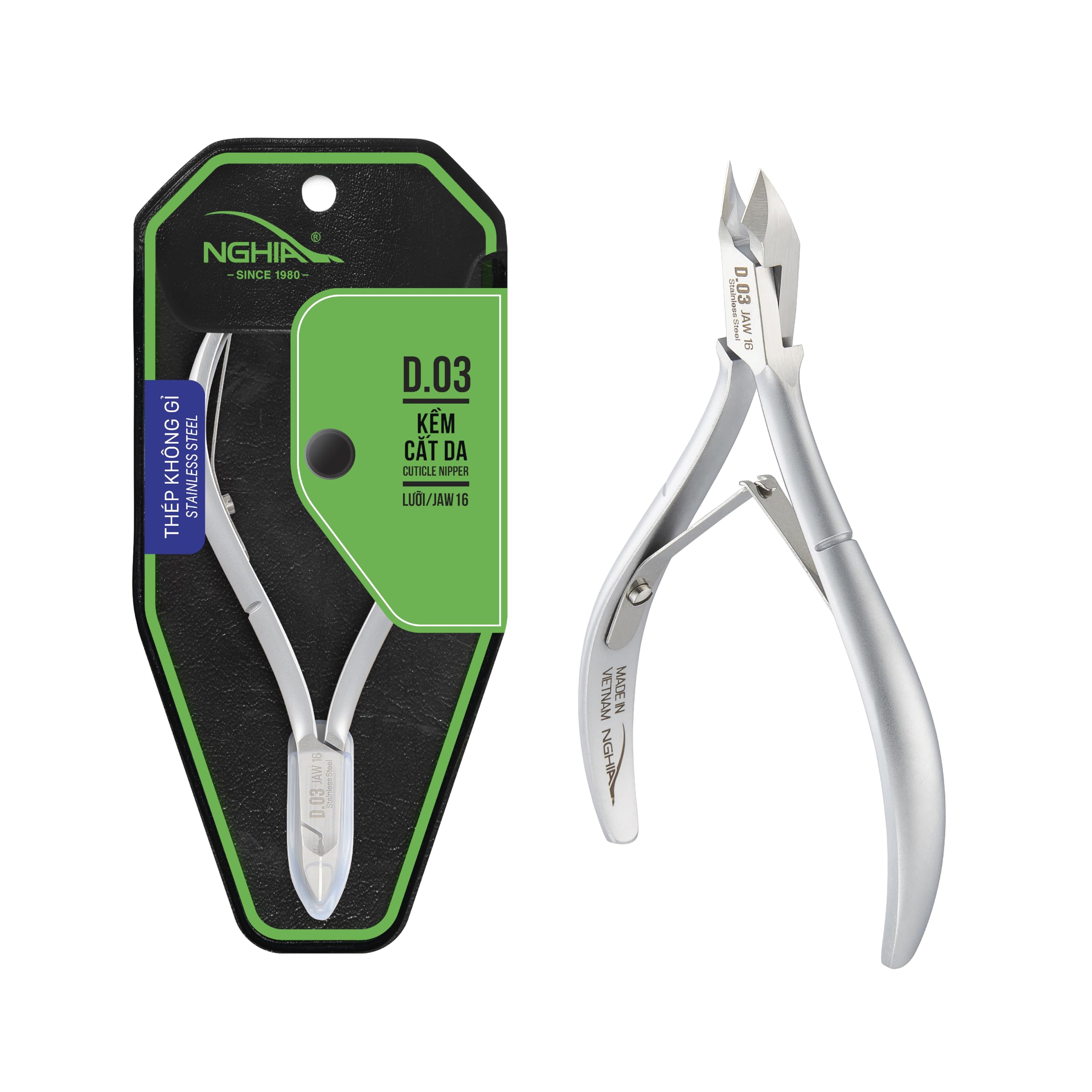 Amazon.com: NGHIA Cuticle Nipper - D-03 JAW 16 | Stainless Steel