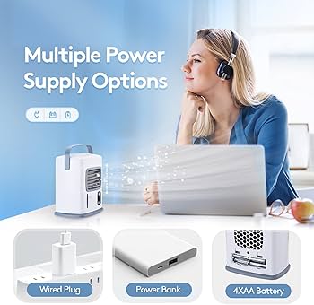 Amazon | ポータブルエアコンファン 小さな部屋用 3イン1 パーソナル