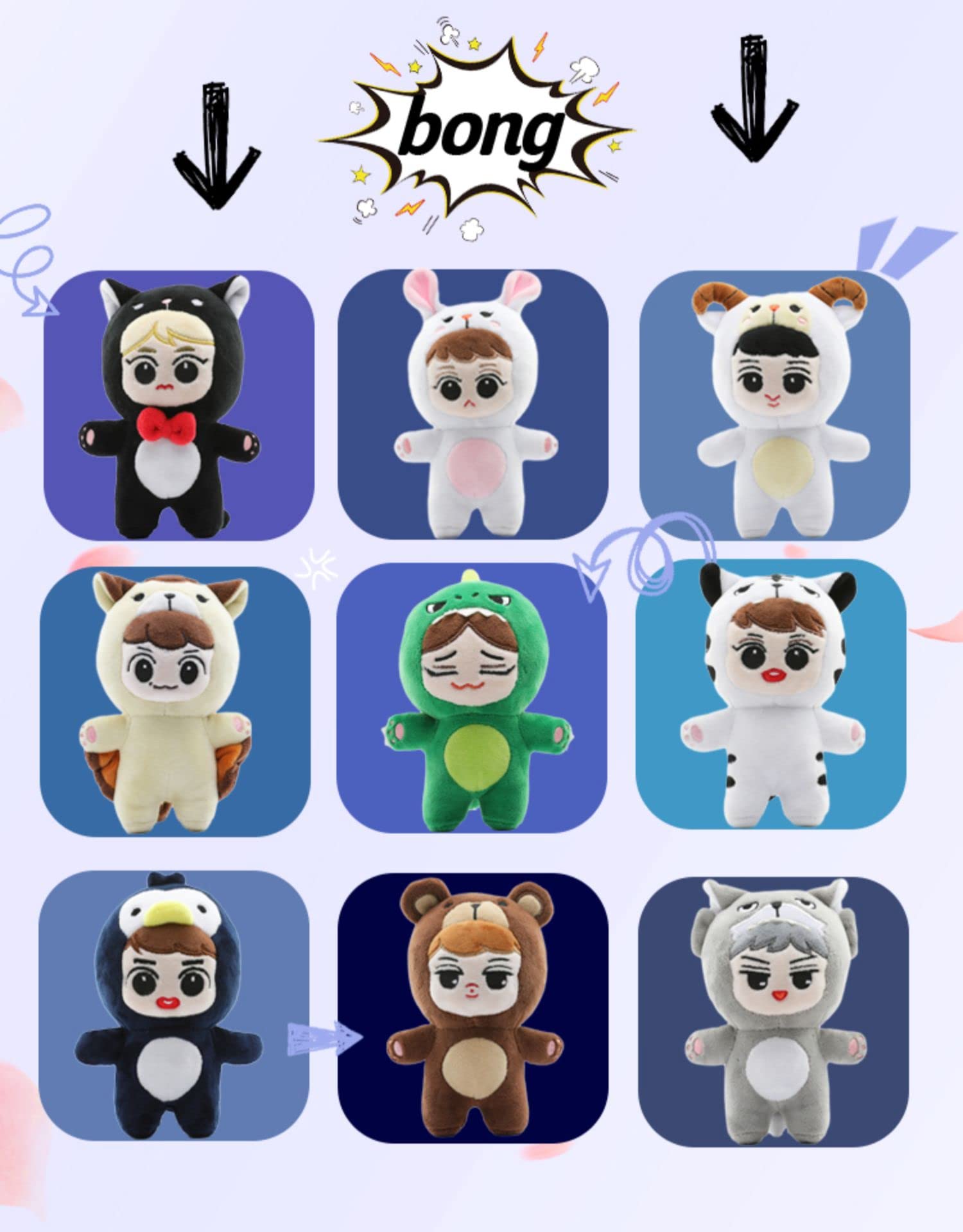 Amazon.co.jp: EXO ぬいぐるみ 15cm パジャマ着動物かわいいベッキョン