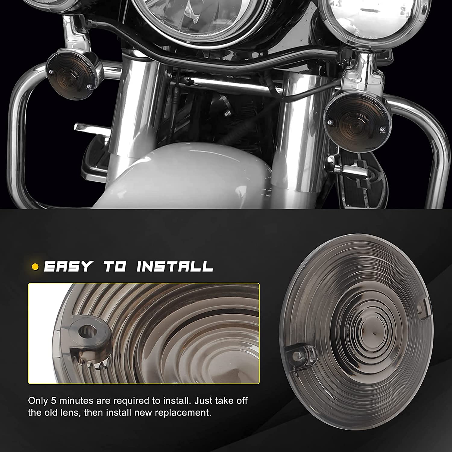 Amazon | NTHREEAUTO 3 1/4インチ フラットスモークLEDウィンカー