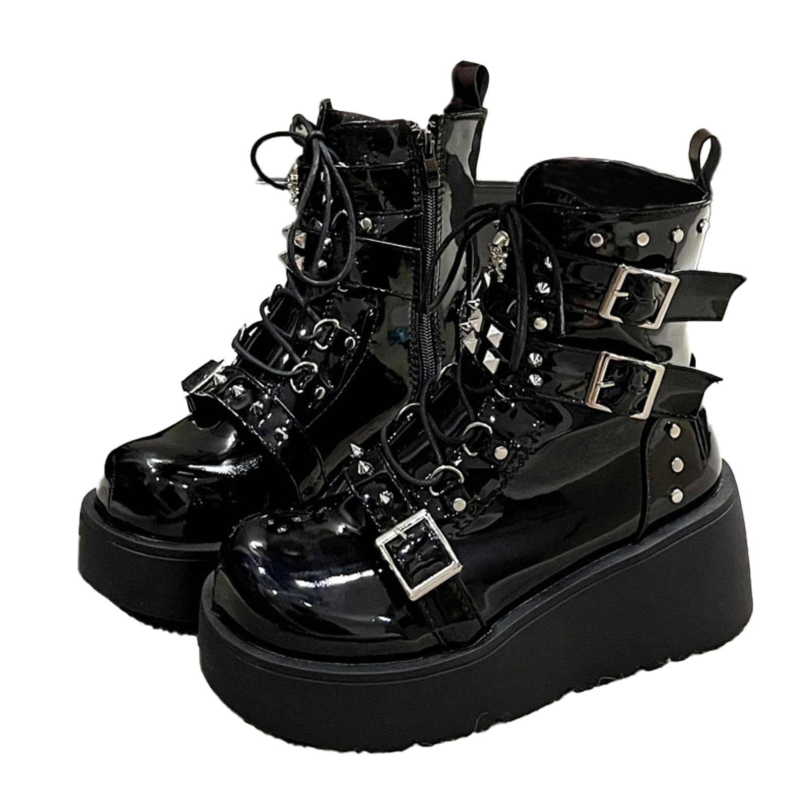 Amazon.com: ZKXYFFS Womens Goth Ankle Booties Chunky High Heel