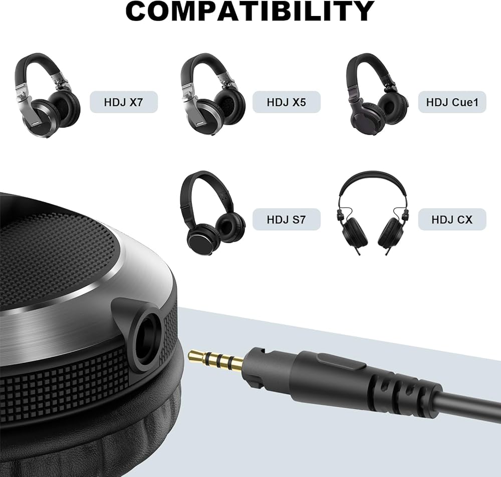Amazon.com: Saipomor HDJ X7 Cable Replacement Audio Cord 2.5 to