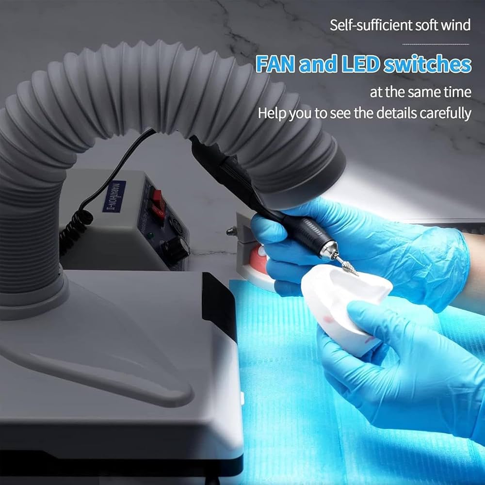 Amazon | 歯科研磨集塵機、60W集塵機、ファンとLED付き強力なネイル