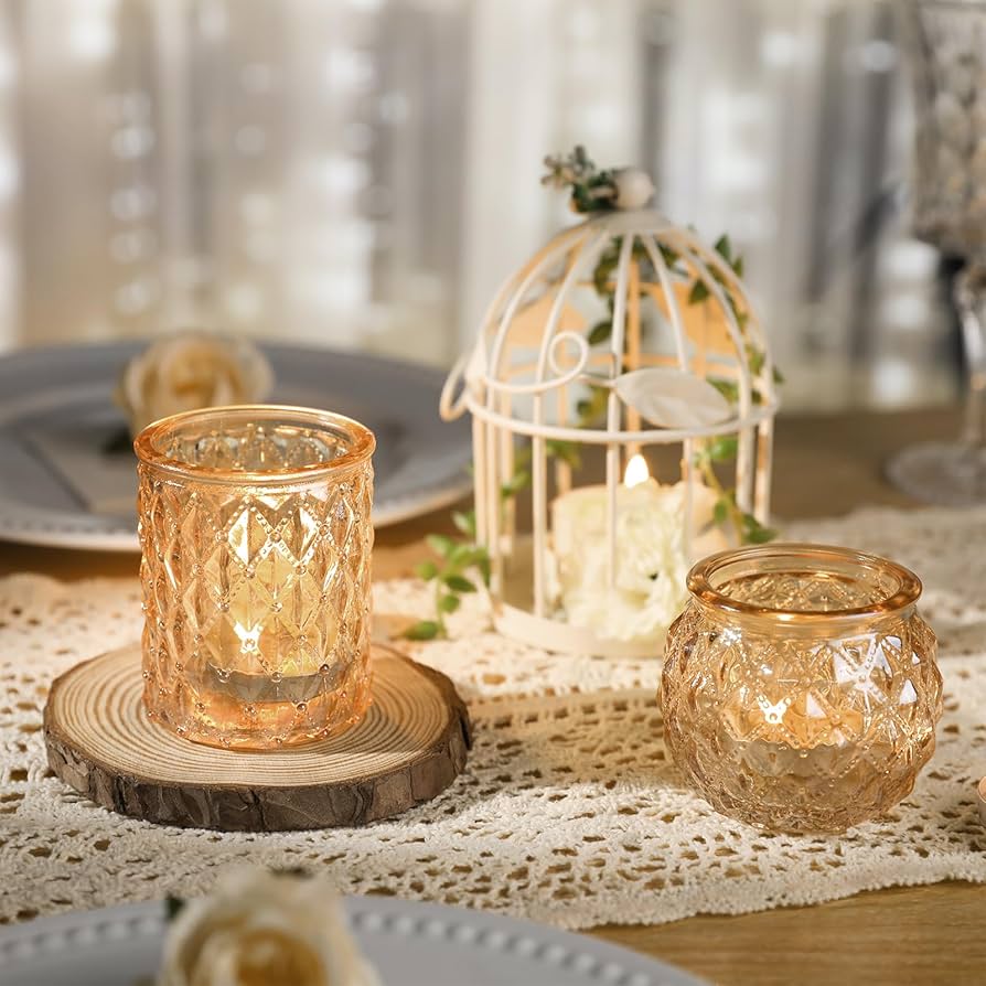 Amazon.co.jp: DARJEN ゴールド奉納キャンドルホルダー 24個セット