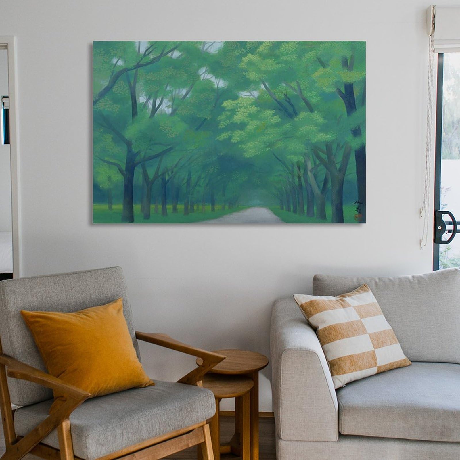 Amazon.co.jp: 東山魁夷《森の道》ポスター 壁飾り キャンバス 印刷