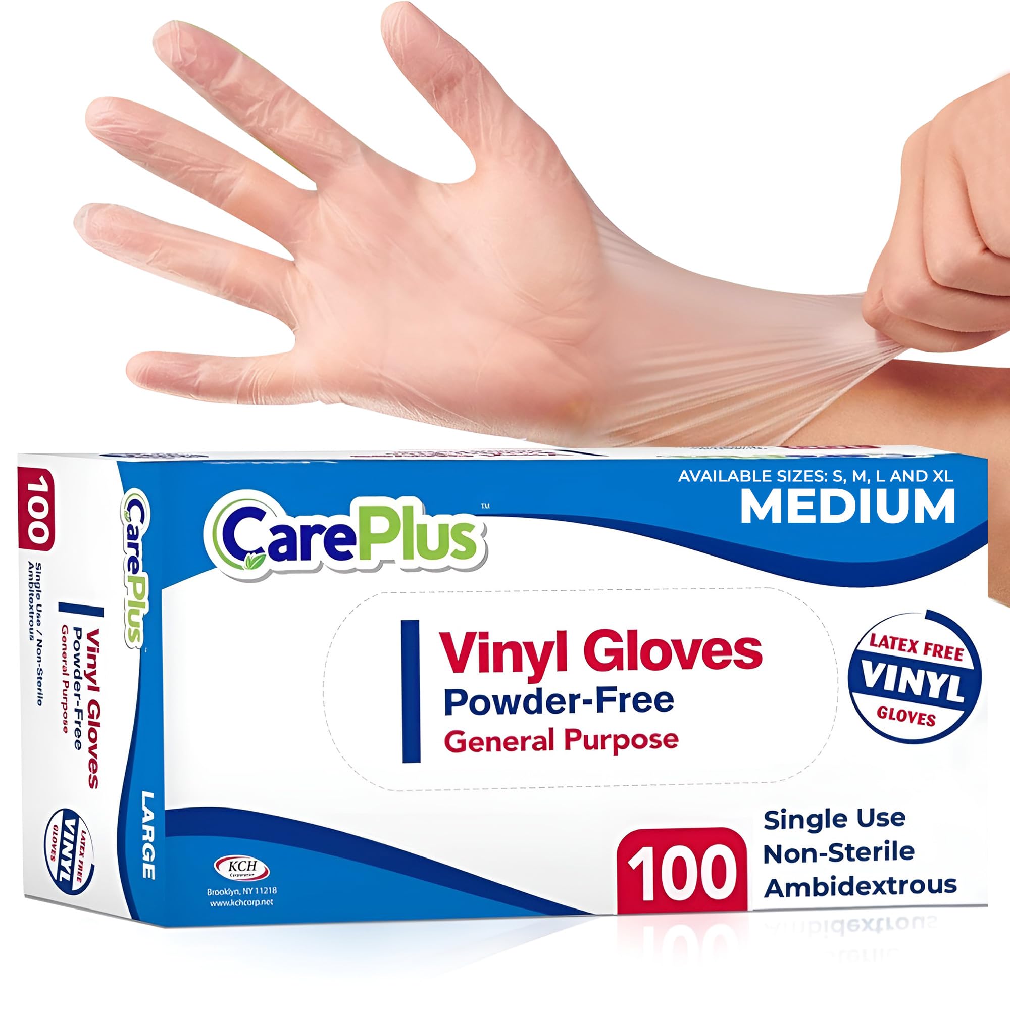 Amazon.co.jp: (100, Medium) - Care Plus Disposable Vinyl Gloves