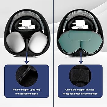 Amazon | AirPodsMaxヘッドフォン用トラベルケース スリープモード