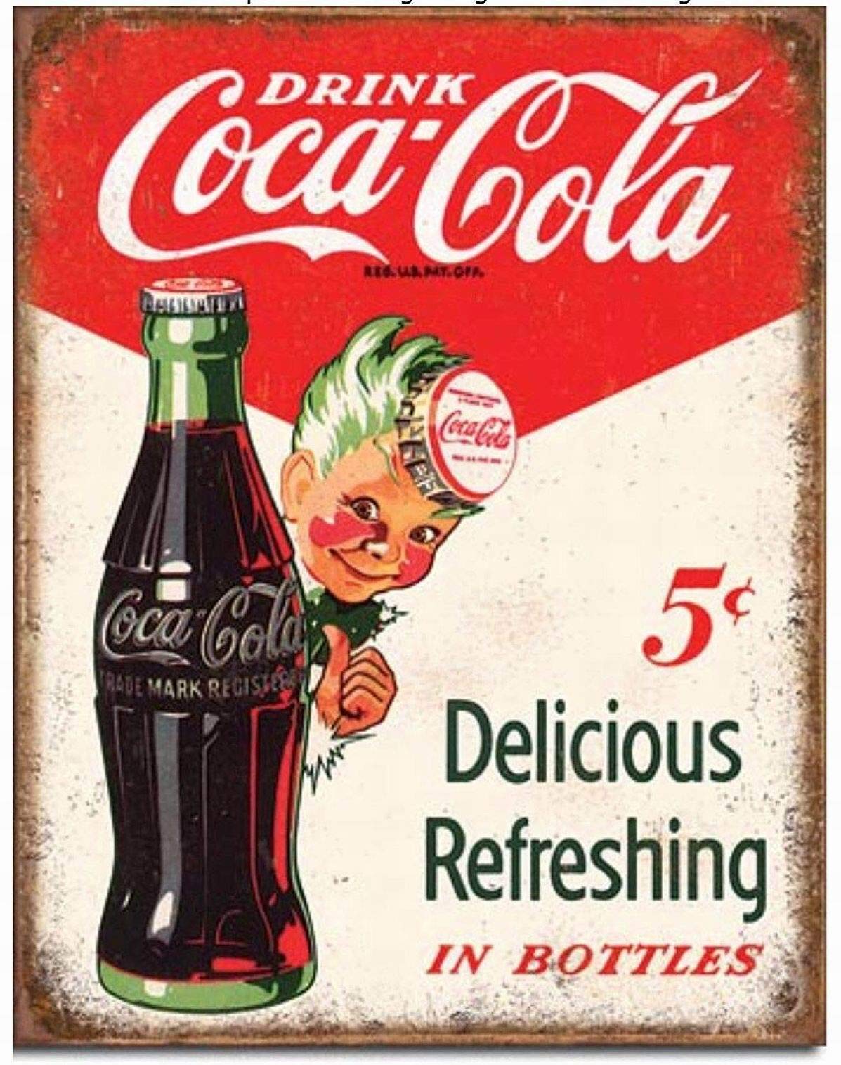 Amazon | ヴィンテージレトロな金属ブリキサインはコークスコカコーラ5