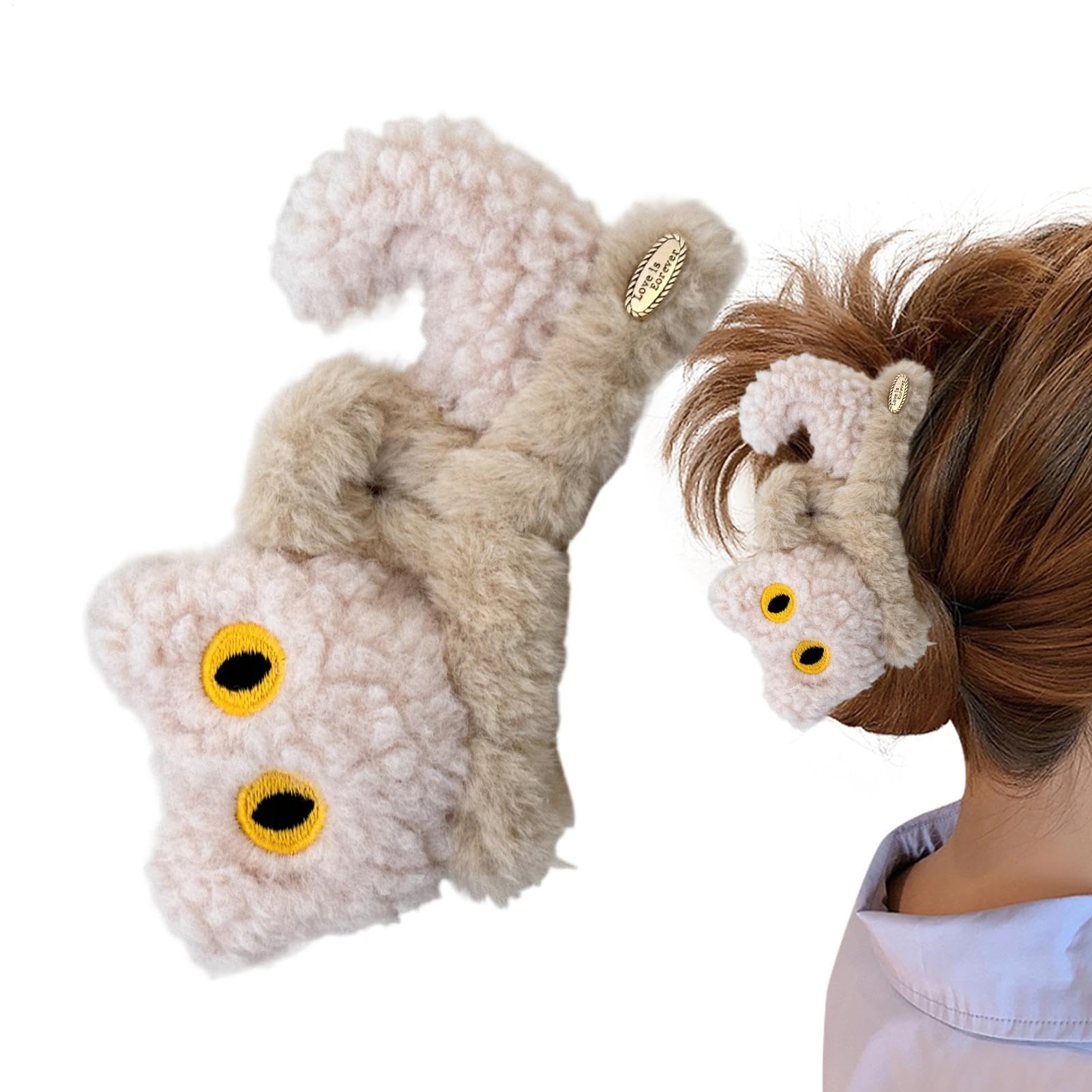 Amazon.co.jp: ヘアクリップ ヘアアクセサリー 猫ぬいぐるみ 黒猫 白猫