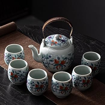 Amazon.co.jp: 茶具セット 陶器 湯呑みセット 7点セット ティーセット