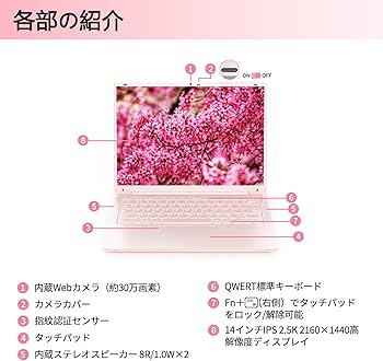 Amazon.co.jp: 2K ノートパソコン 14インチ/16GBメモリ 512GB SSD