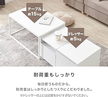 Amazon.co.jp: LOWYA ロウヤ ドレッサーテーブル ローテーブル ネスト