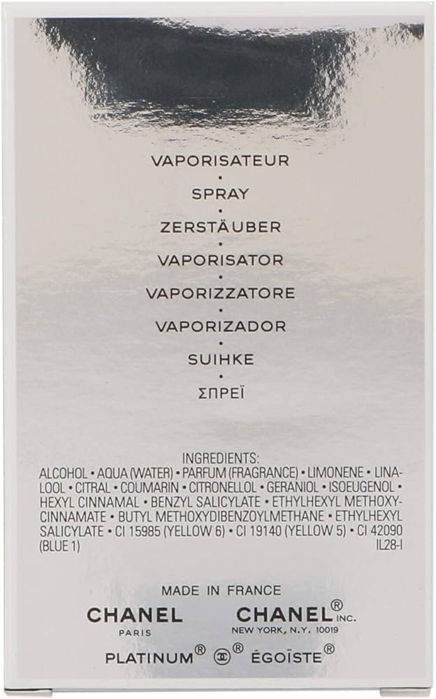 Amazon.com : CHANEL Egoiste Platinum Eau De Toilettes Spray, 1.7