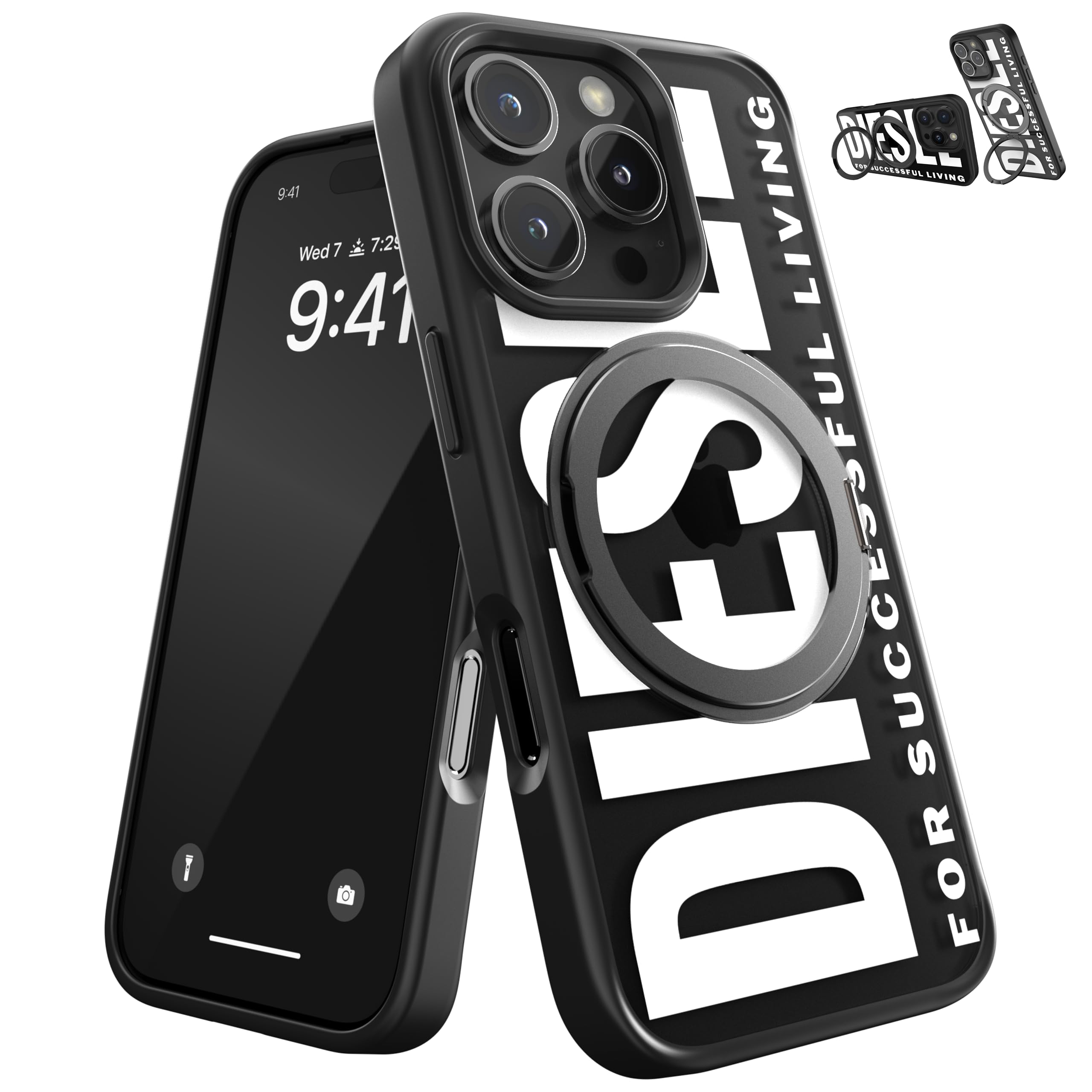 Amazon.co.jp: DIESEL iPhone16Proケース Magsafe対応 リング付き
