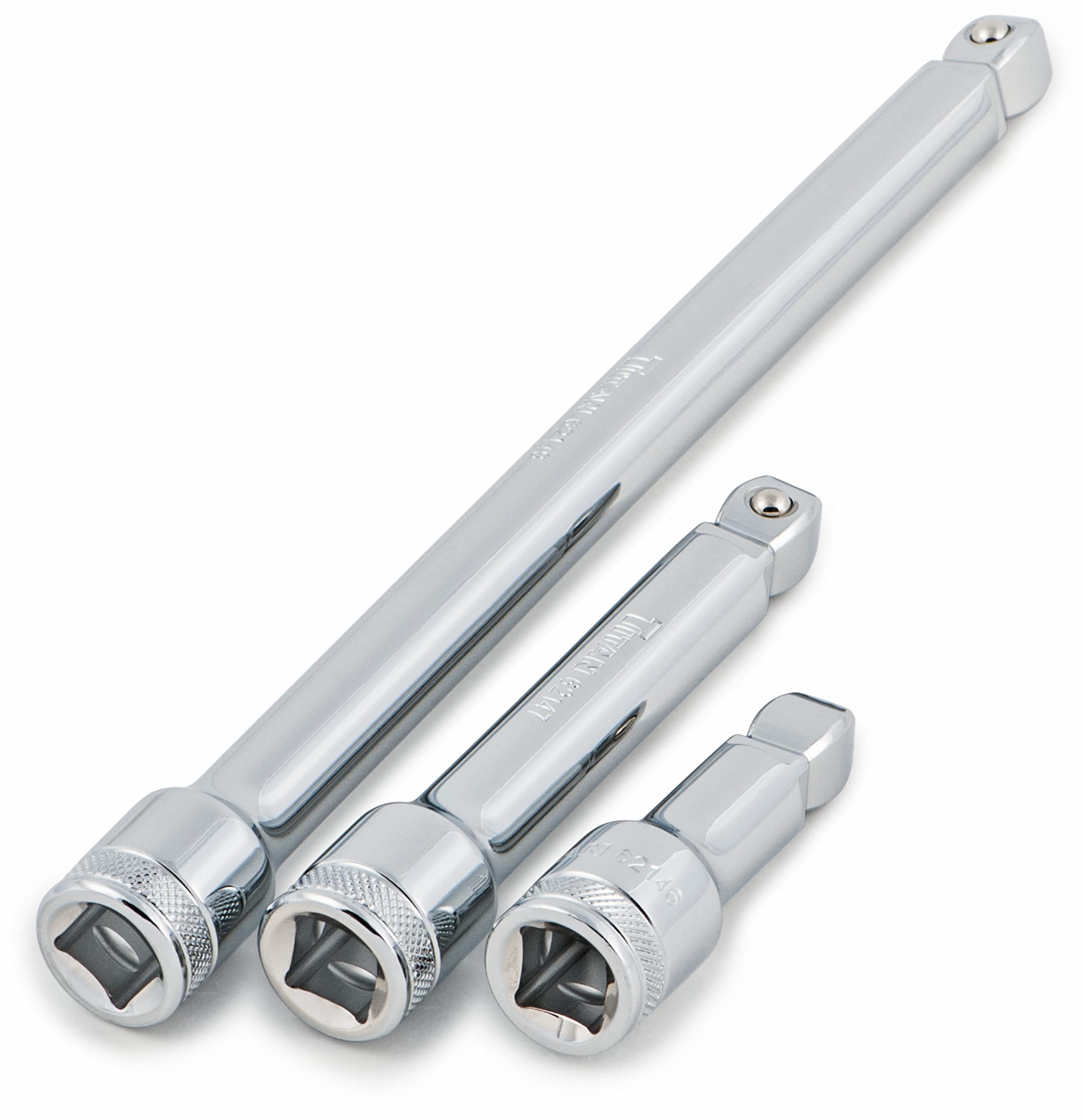 Titan 62141 3-Piece 1/2-Inch Drive Wobble Socket Extension Set