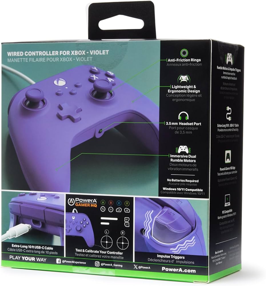 Amazon.com: PowerA Wired Controller for Xbox Series X|S - Violet