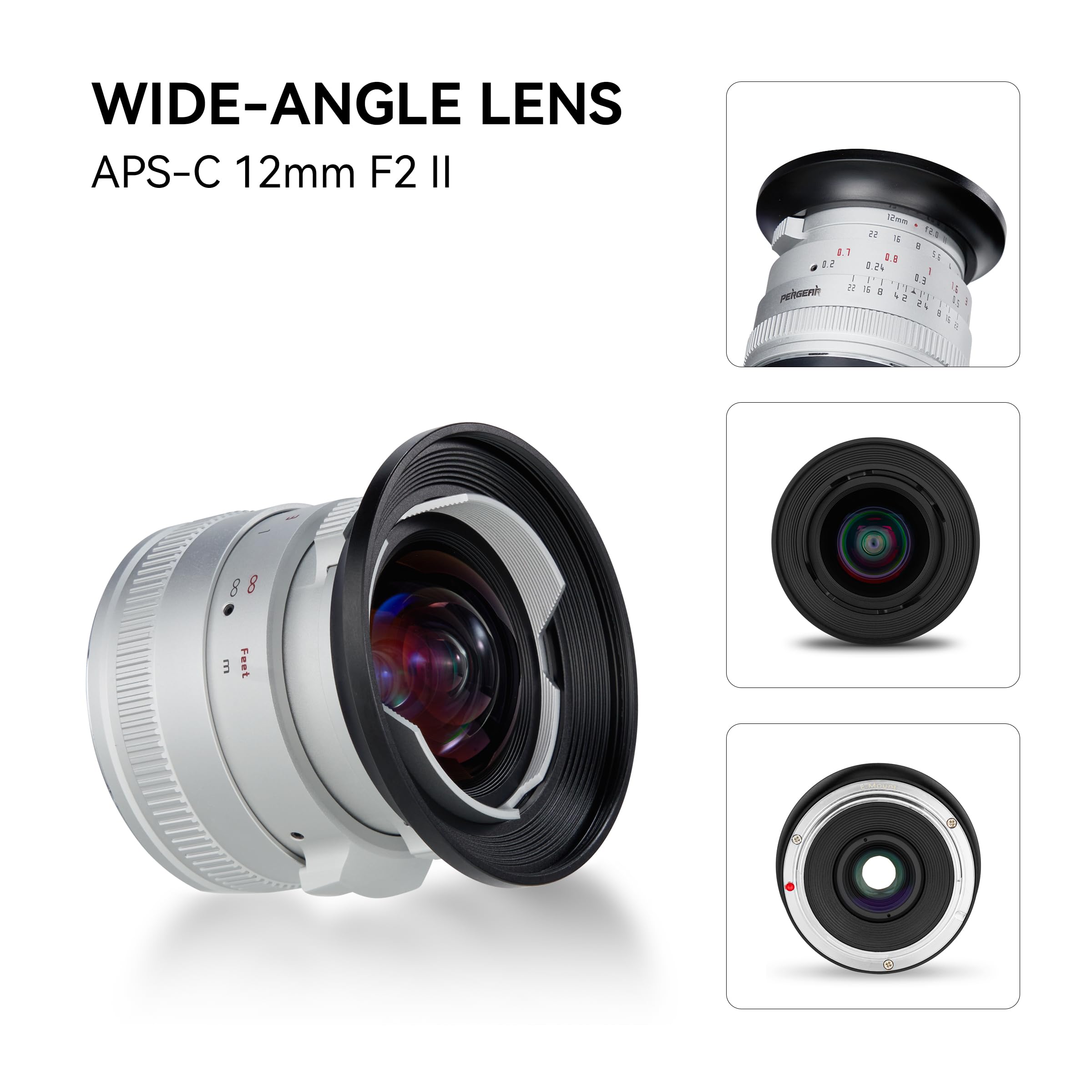 Amazon.com : PERGEAR 12mm F2 II for Fuji X, Wide-Angle APS-C