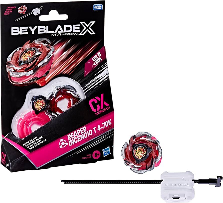 Amazon.com: Beyblade X Reaper Incendio T 4-70K CX Starter Pack Set