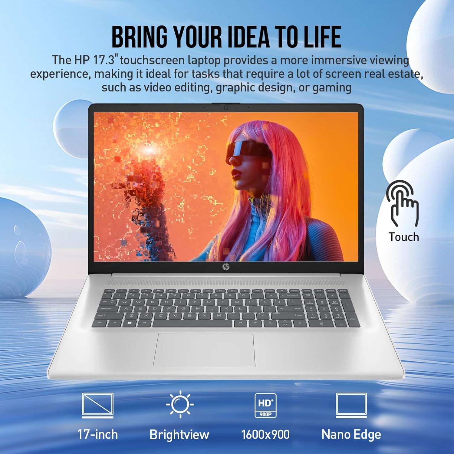 Amazon.co.jp: HP 17.3インチ HD+ タッチスクリーンノートパソコン