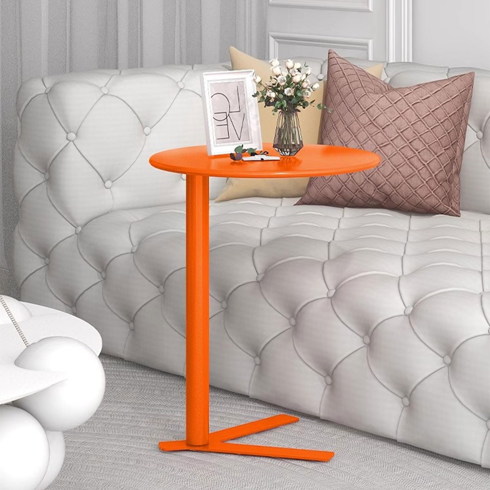 Amazon｜オレンジ色のソファサイドテーブル、ベッドサイドテーブル