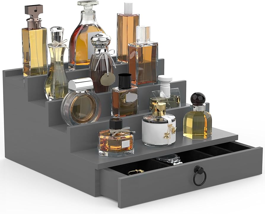Amazon.com: upcessory Cologne Organizer for Men, 4 Tier Black Wood