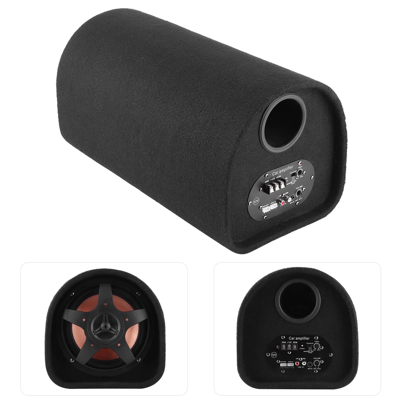 Amazon.co.jp: 車用サブウーファー、レザー樽型低音スピーカー、ハイ
