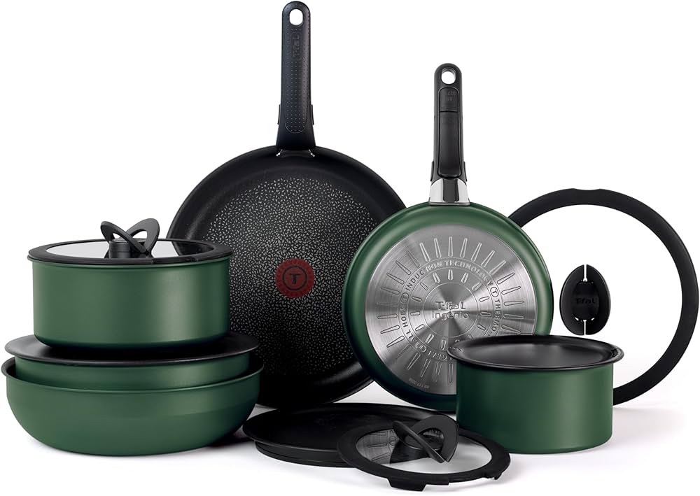 T-FAL, Ingenio, Nonstick Cookware Set, 14 Piece Pots and Pans Set