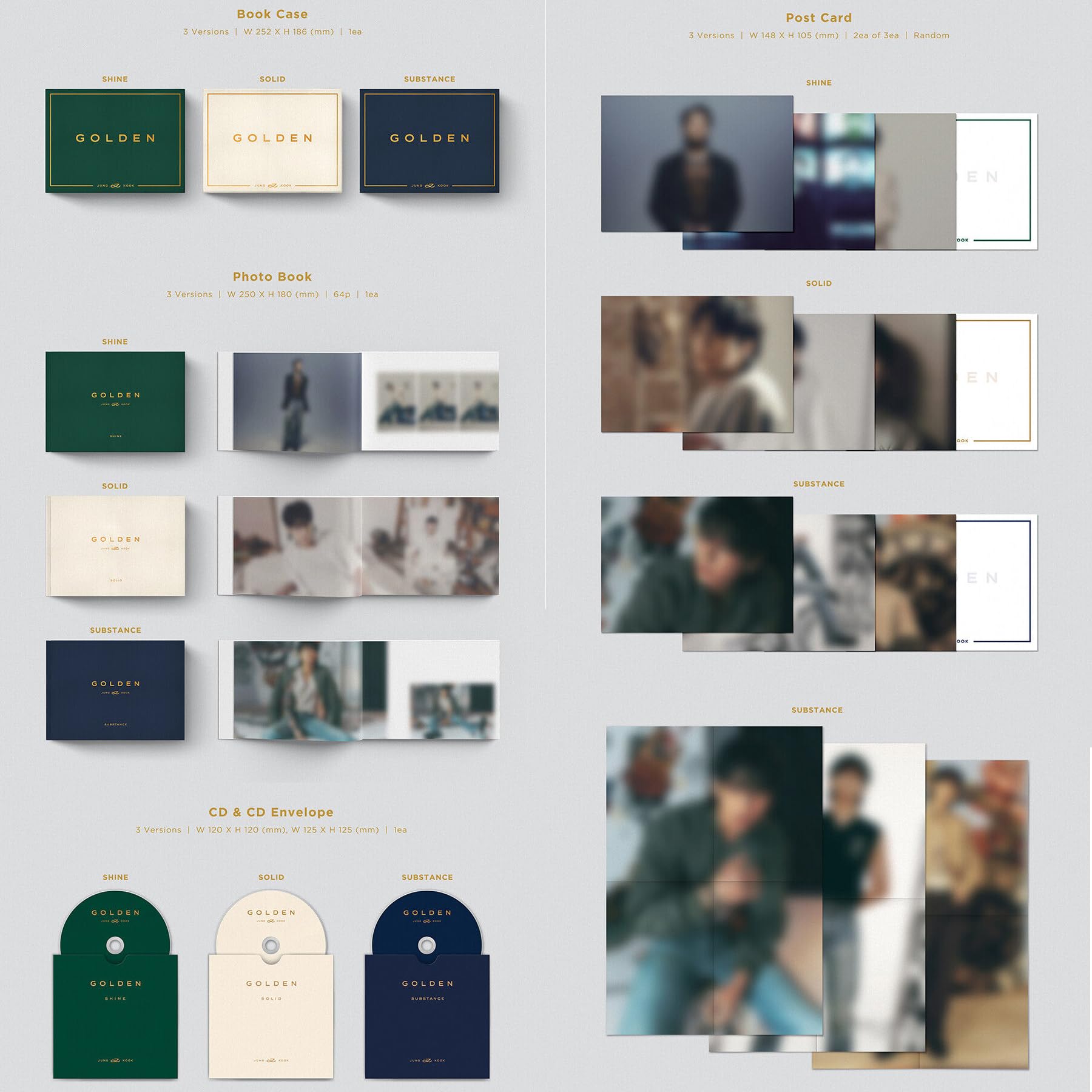 Amazon.com: (WEVERSE POB) JUNGKOOK [GOLDEN] Album (SOLID Ver. +1ea