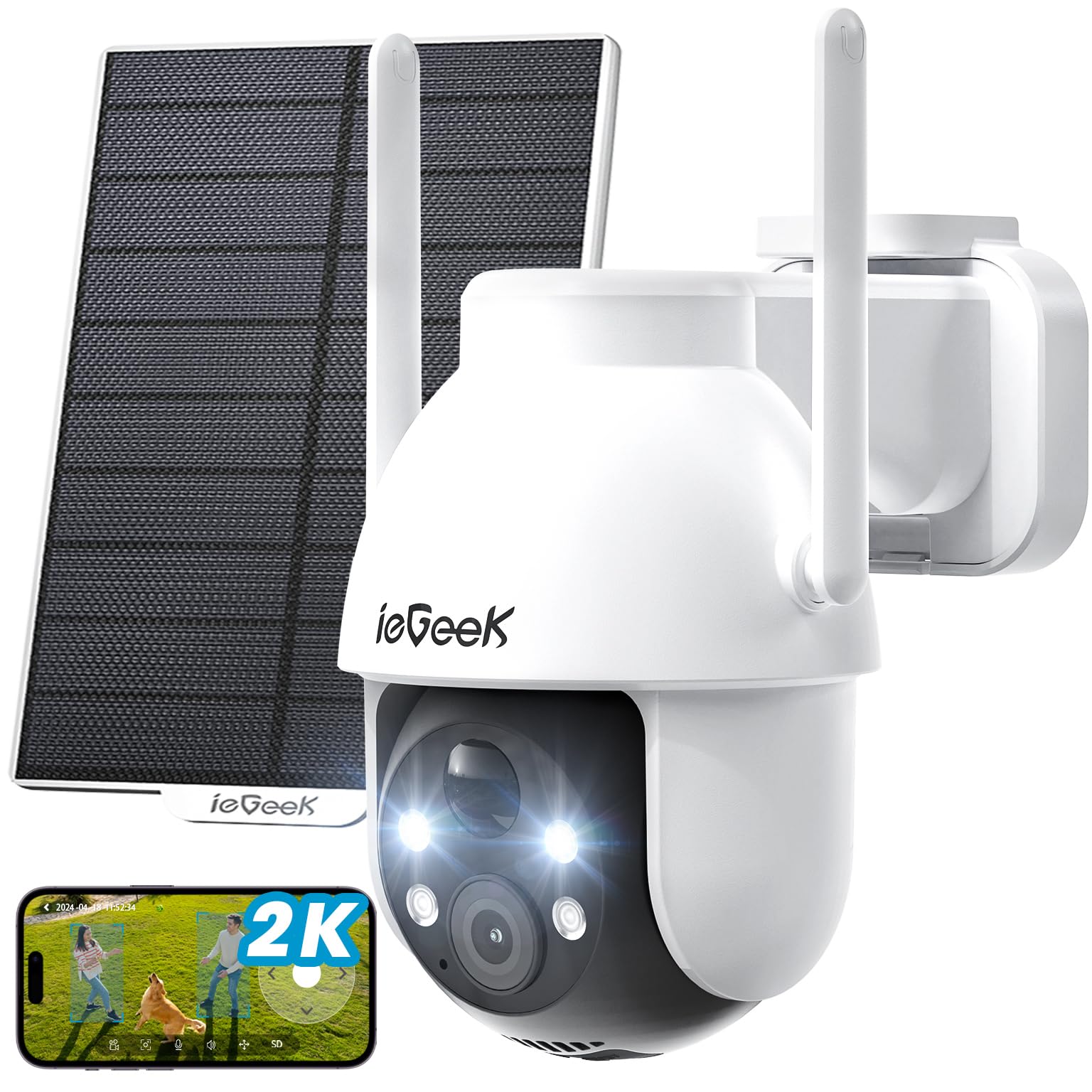 Amazon.com : ieGeek Security Cameras Wireless Outdoor, 2K Solar