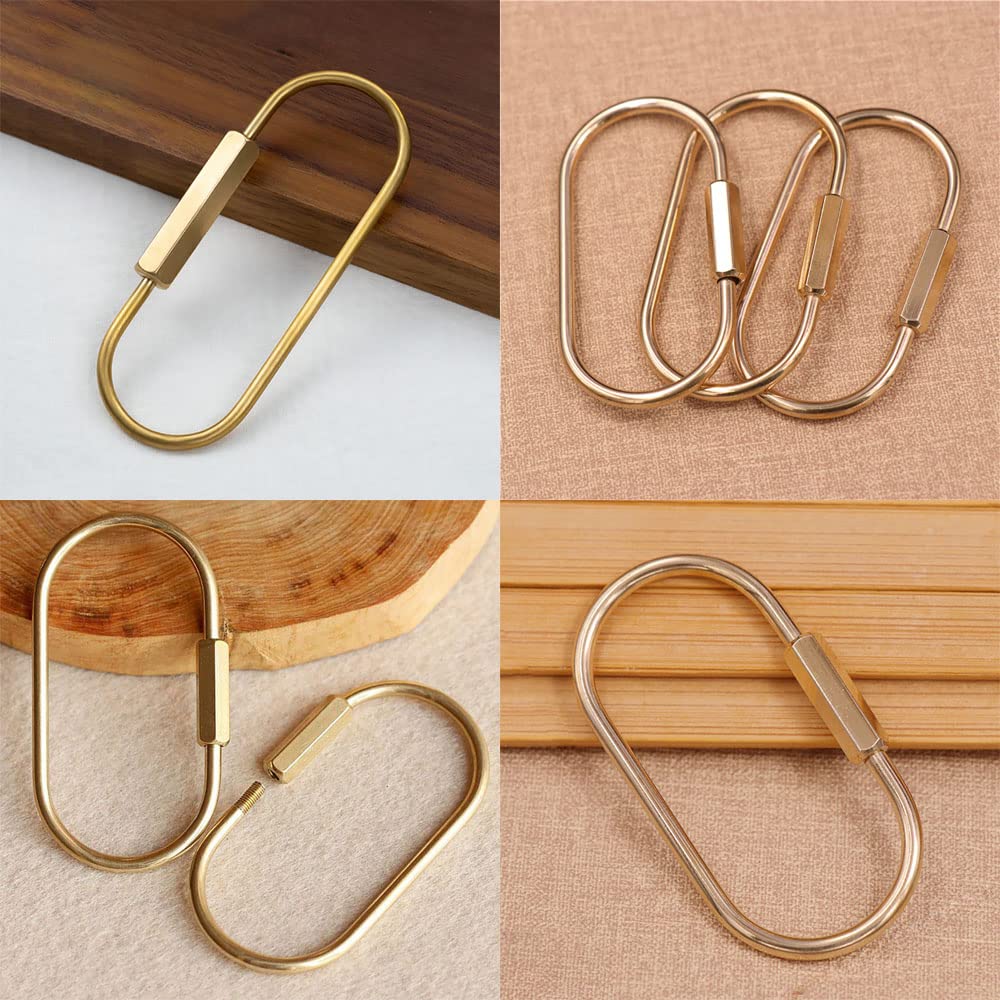 Amazon | TSUBASI ゴールドキーリング スクリューロック キーホルダー