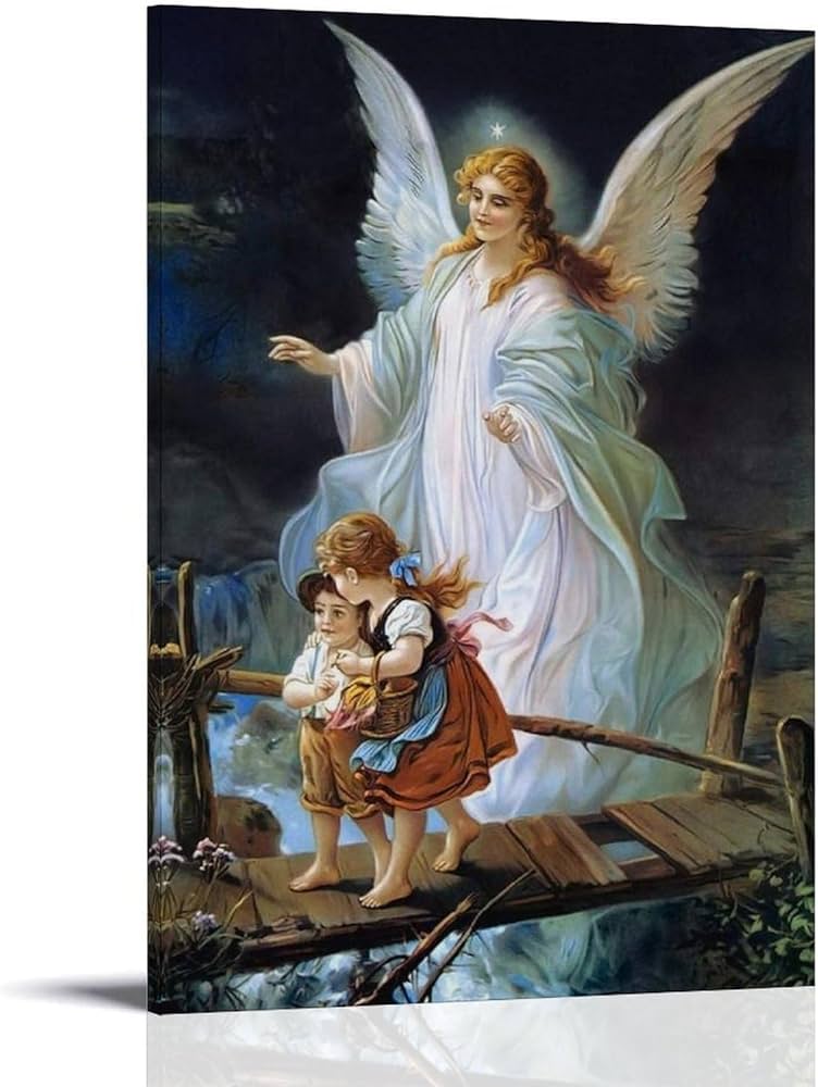Amazon.co.jp: 守護天使と橋を渡る子供たちのポスター ポスター装飾