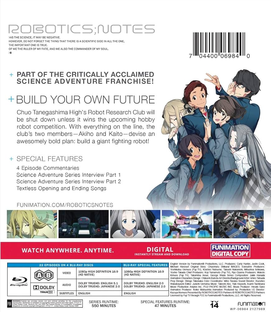 Amazon.co.jp: Robotics;Notes: The Complete Series [Blu-ray] : DVD