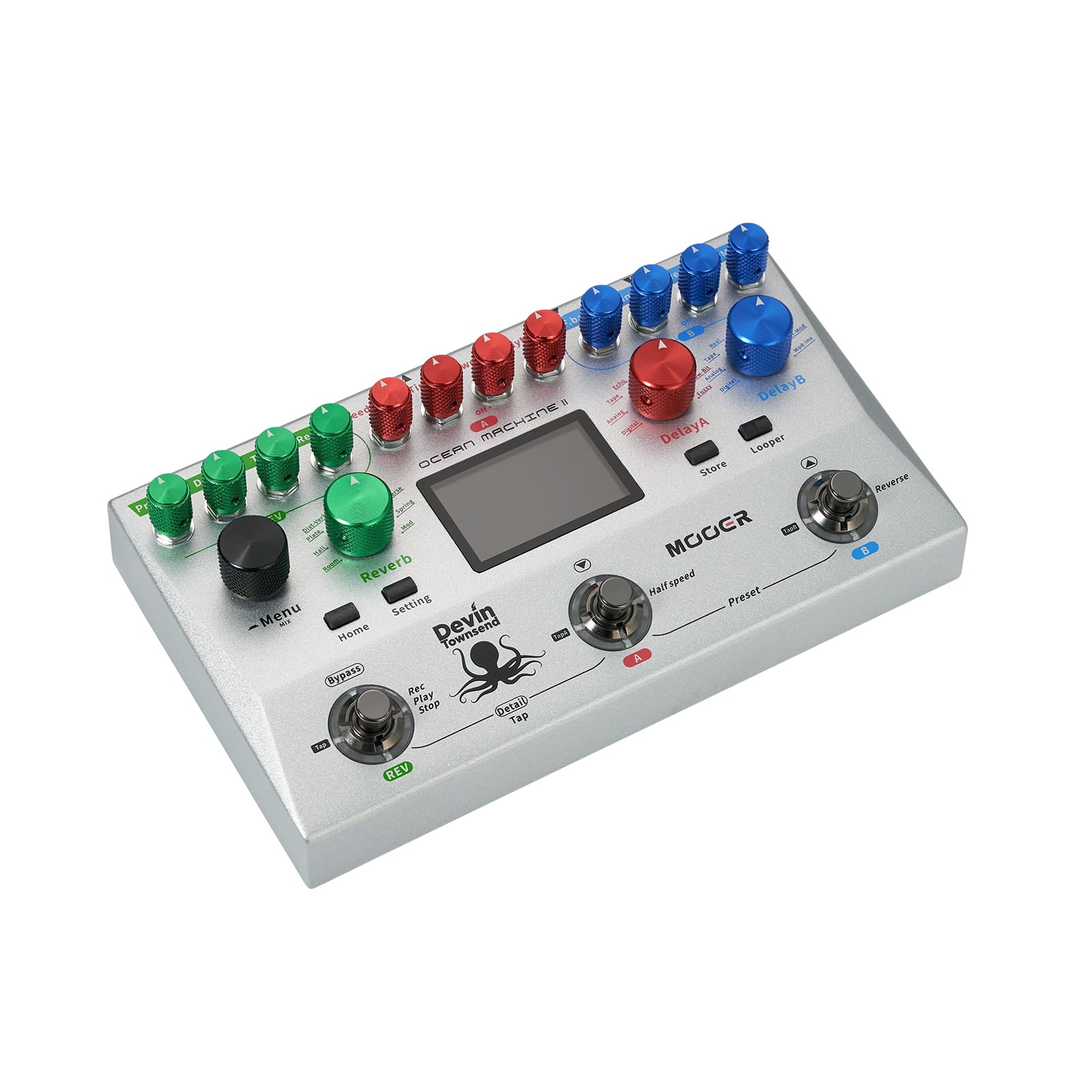 Amazon.com: MOOER Ocean Machine II Premium Dual Delay, Reverb and