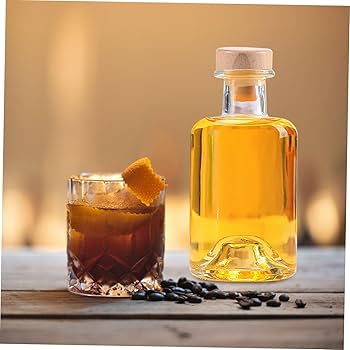 Amazon｜RUNROTOO ガラスの酒瓶 小さなウイスキーデキャンタ 気密性の