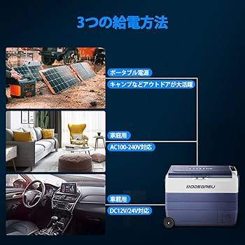 Amazon.co.jp: BODEGA 60L車載冷蔵庫 -20℃~20℃ 急速冷凍 ポータブル