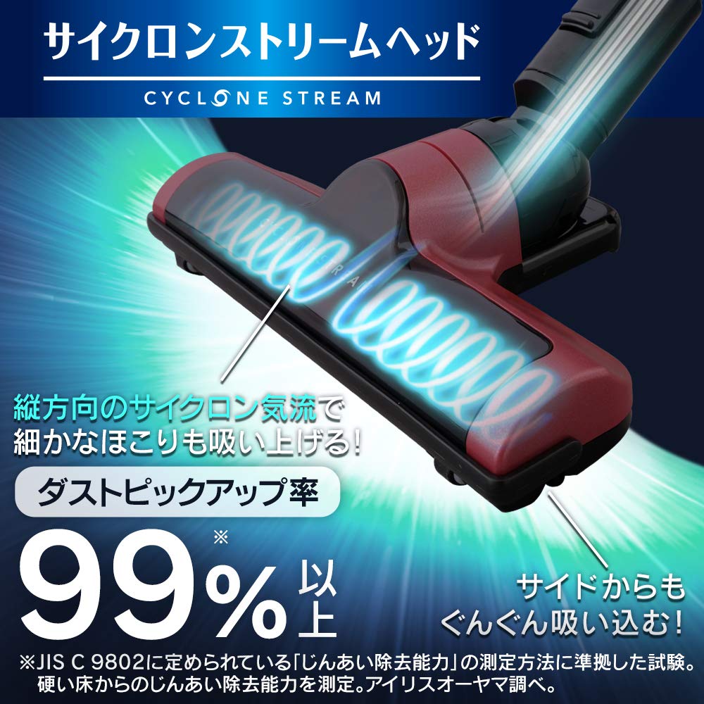 Amazon | アイリスオーヤマ 極細軽量スティッククリーナー ピンク IC