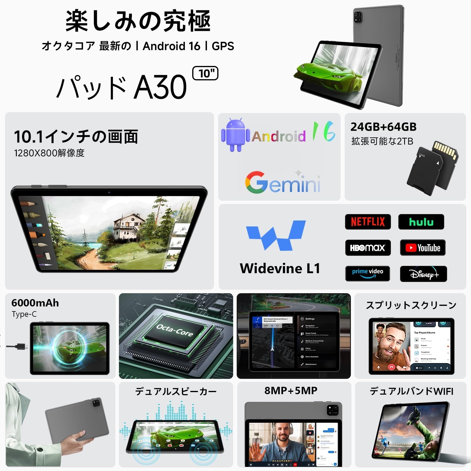 Amazon.co.jp: 【世界初登場 android16 タブレット】星の輝き 10.1