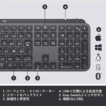 Amazon.co.jp: ロジクール アドバンスド ワイヤレスキーボード KX800