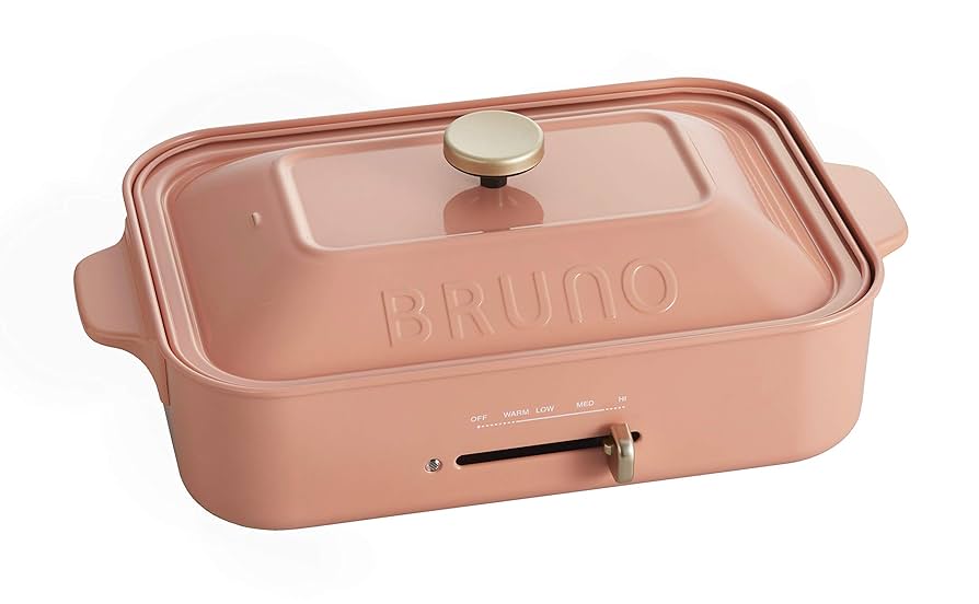 BRUNO コンパクトホットプレート 限定色コーラルピンク 専用深鍋レシピ