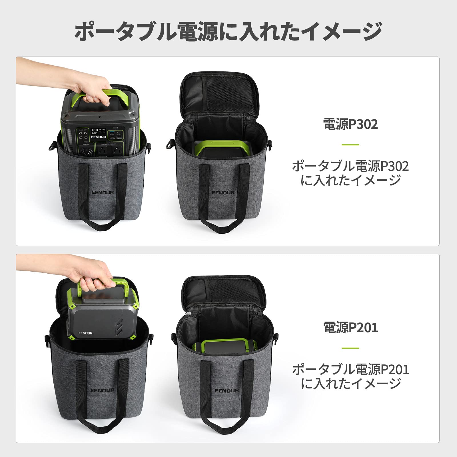 Amazon.co.jp: EENOUR ポータブル電源 P200/P201/P302収納用 S1 収納