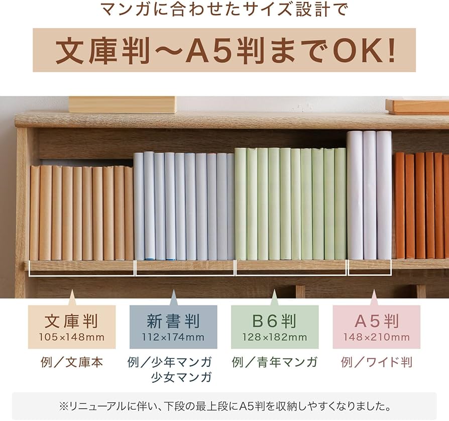 Amazon｜LOWYA ロウヤ 本棚 収納棚 漫画収納 大容量 スリム おしゃれ