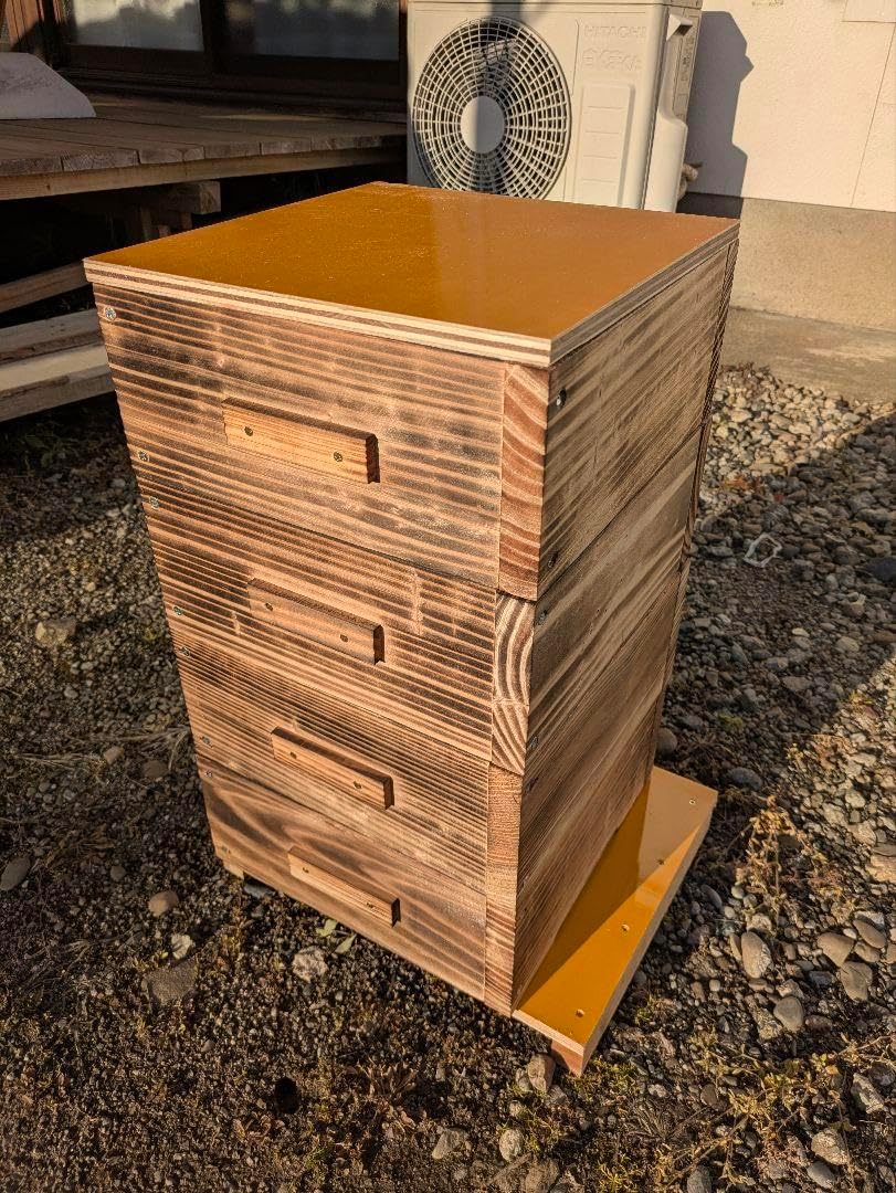 ラッキー21 日本蜜蜂重箱式巣箱3段【ワイヤー着脱式】完成品×2基